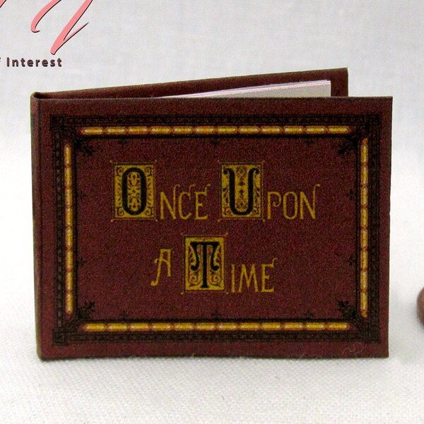 ONCE UPON A Time Book Of Fairy Tales 1:12 Scale Miniature Dollhouse Hard Cover Book Childrens Book