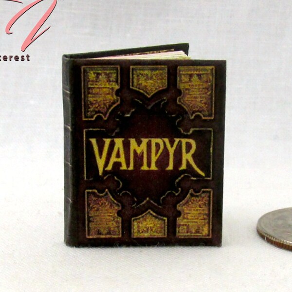 The VAMPYR SLAYERS HANDBOOK 1:12 Scale Miniature Dollhouse Readable Illustrated Hard Cover Book Vampire