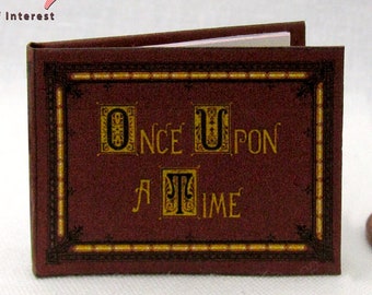 ONCE UPON A Time Book Of Fairy Tales 1:12 Scale Miniature Dollhouse Hard Cover Book Childrens Book
