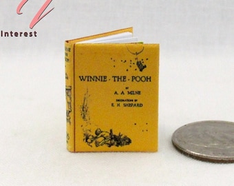 WINNIE THE POOH 1:12 Scale Miniature Dollhouse Readable Illustrated Hard Cover Book A. A. Milne Childrens Book