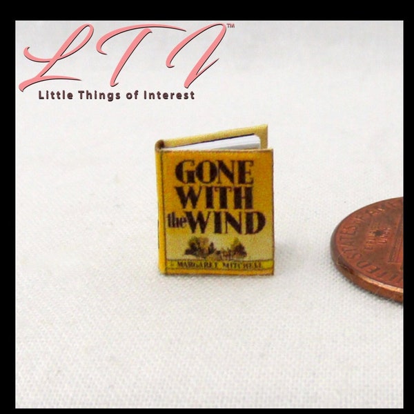 1:24 Scale GONE With The WIND Dollhouse Miniature Hard Cover Book