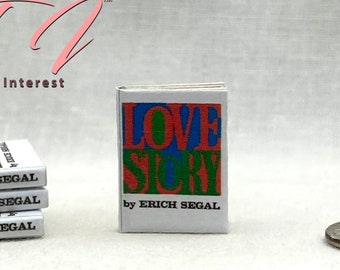 LOVE STORY 1:12 Scale Miniature Dollhouse Readable Hard Cover Book Romance Novel Erich Segal