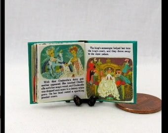 CINDERELLA 1:12 Scale Miniature Illustrated Readable Hard Cover Book