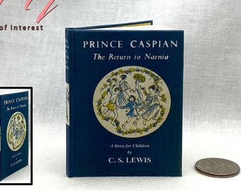 1:4 Scale PRINCE CASPIAN Illustrated Readable Miniature Scale Hard Cover Book Chronicles of Narnia MSD Dollfie American Girl Scale