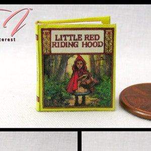 LITTLE RED RIDING HOOD Readable Illustrated Miniature Book Dollhouse 1:12 Scale 