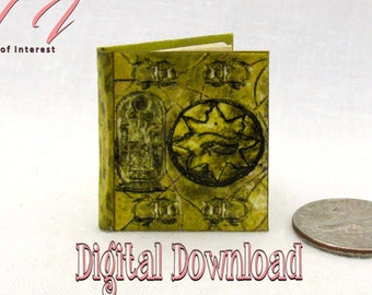 Digital Download EGYPTIAN BOOK Of The LIVING Download Pdf Book and Construction Tutorial for Miniature 1:12 Scale Book The Mummy