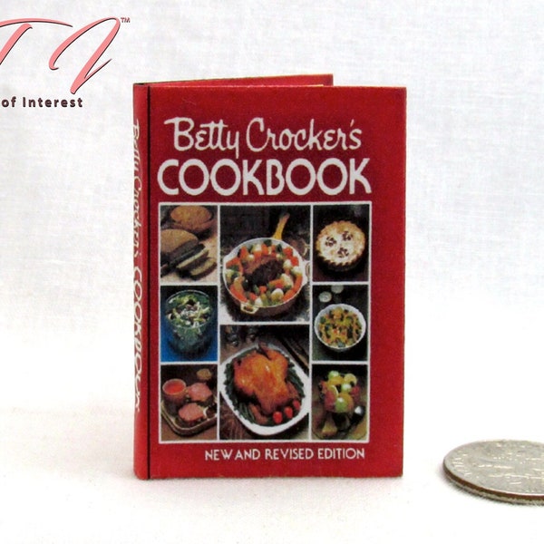 1:6 Scale BETTY CROCKERS COOKBOOK Color Illustrated Readable Hard Cover Book Recipes Kitchen Oven Main Dishes Salads Food Barbie Blythe