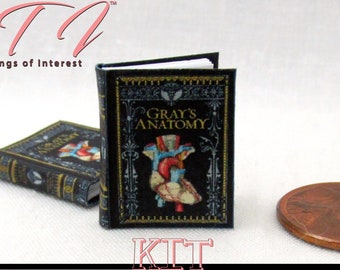 Kit GRAY'S ANATOMY Book Kit Printed Pdf Instruction Tutorial in Miniature 1:12 Scale Miniature Book Kit