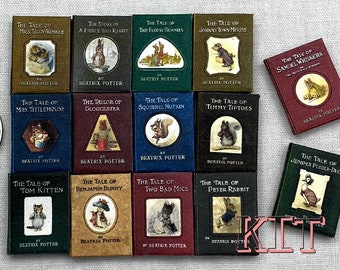 Kit BEATRIX POTTER Books Set of 14 Books in 1:12 Scale Miniature Book Kit