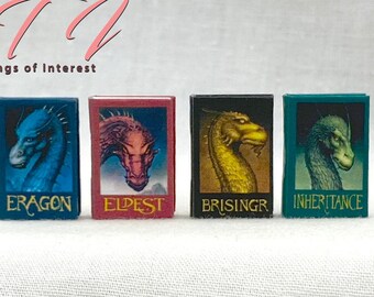 ERAGON The INHERITANCE CYCLE Set 4 -1:12 Scale Miniature Dollhouse Readable Hard Cover Books Dragons Paolini