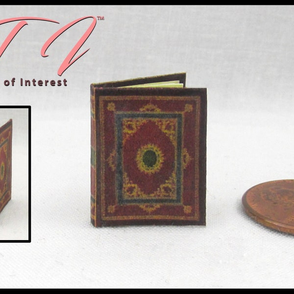 MEDIEVAL ILLUMINATED Book of Hours 1:12 Scale Miniature Dollhouse Readable Illustrated Hard Cover Book