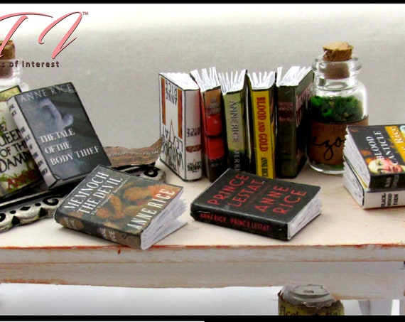 6 Shabby Chic Romantic Books Set Miniature 1 12 Scale Prop Faux Fill Shelf Bucher Zeitschriften