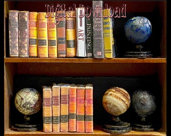 Digital Download OLD WORLD GLOBES Download Pdf And Tutorial in Miniature 1:12 Scale the Earth, the Moon, Mars and Jupiter