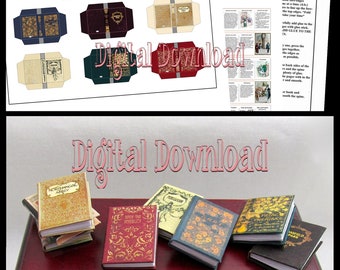 Descarga digital JANE AUSTEN Conjunto de 6 Descargar miniatura 1:12 Escala Libros Orgullo Prejuicio Emma Northanger Abbey Persuasion Mansfield Park