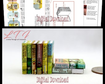 Digital Download LITTLE HOUSE On The PRAIRIE Set of 8 Books Pdf Books and Construction Tutorial for a Miniature Printable 1:12 Scale Books