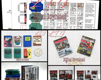 GRANDPAs AUTOMOTIVE PROP BOOKS Set of 9 Prop Books Pdf and Construction Tutorial for Miniature 1:12 Scale Books