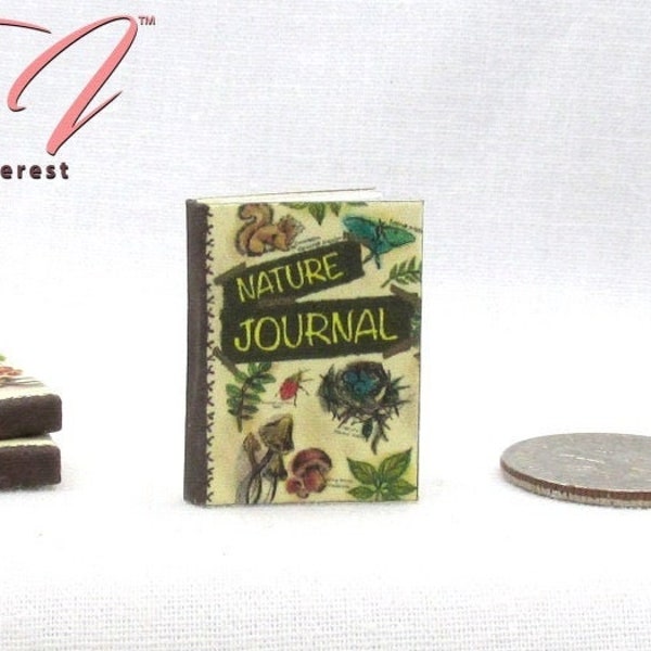 THE NATURE JOURNAL 1:12 Scale Miniature Dollhouse Illustrated Hard Cover Book