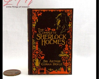 1:4 Scale The COMPLETE SHERLOCK HOLMES Readable Illustrated Miniature Hard Cover Book Arthur Conan Doyle Dollfie American Girl Scale