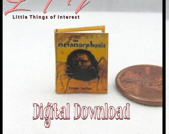 Digital Download METAMORPHOSIS Book Pdf & Construction Tutorial for a Miniature 1:12 Scale Illustrated Readable Book