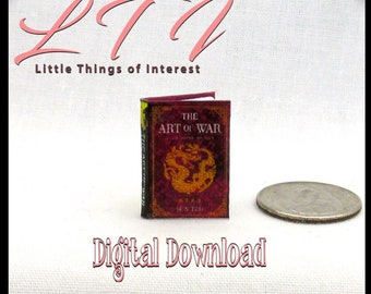 Digital Download The ART Of WAR Miniature Book Download PDF and Tutorial Printable 1:12 Miniature Readable Illustrated Book