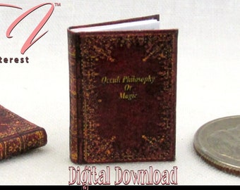 Digital Download BLACKWOODS OCCULT PHILOSOPHY Miniature Book Download Pdf and Tutorial Printable 1:12 Miniature Readable Illustrated Book