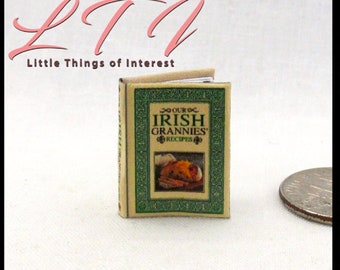 OUR IRISH GRANNIES RECIPES Cookbook Miniature Book Dollhouse 1:12 Scale Book 