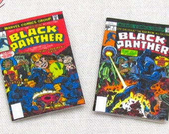 BLACK PANTHER COMIC Books 2 Dollhouse Readable Miniature 1:12 Scale Comics
