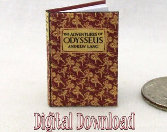 Digital Download The ADVENTURES Of ODYSSEUS Miniature Book Download PDF and Tutorial Printable 1:12 Miniature Readable Illustrated Book