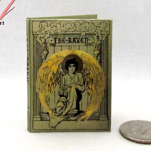 1:6 Scale THE RAVEN By Edgar Allan Poe Readable Illustrated Hard Cover Book Blythe Pullip Barbie Phicen Scale Book #Barbiediorama