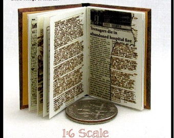 1:6 Scale JOHN WINCHESTERS JOURNAL Miniature Book Readable Illustrated Hard Cover Book Play Scale Supernatural Vampire Werewolf Witch Angel