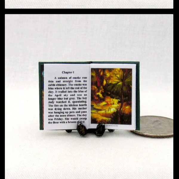 THE YEARLING 1:12 Scale Miniature Dollhouse Readable Illustrated Hard Cover Book Marjorie Kinnan Rawlings