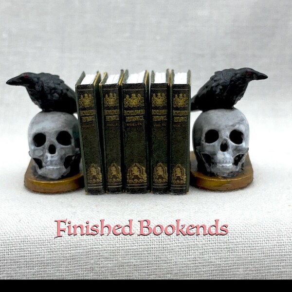 Little Things Of Interest Edgar Allan Poe Miniature Bookends - 1:12 Scale White Resin (2 Pc) DIY