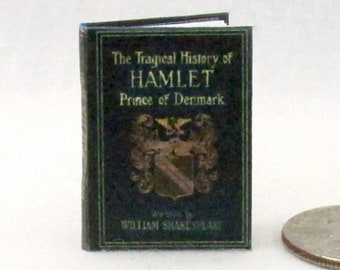 HAMLET A TRAGEDY 1:12 Scale Miniature Dollhouse Readable Illustrated Hard Cover Book by William Shakespeare