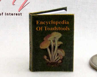 ENCYCLOPEDIA of TOADSTOOLS MAGIC Textbook 1:12 Scale Miniature Dollhouse Readable Illustrated Hard Cover Book Popular Boy Wizard Potter