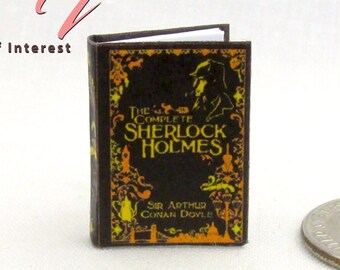 The COMPLETE SHERLOCK HOLMES 1:12 Scale Miniature Dollhouse Readable Illustrated Hard Cover Book Arthur Conan Doyle