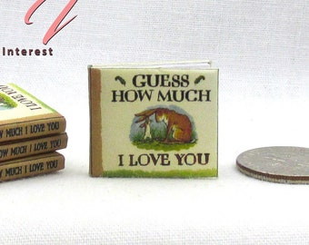 GUESS HOW MUCH I Love You Miniature 1:12 Scale Readable Illustrated Hard Cover Book