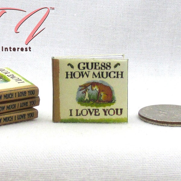 GUESS HOW MUCH I Love You Miniature 1:12 Scale Readable Illustrated Hard Cover Book