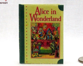 1:6 Scale ALICE IN WONDERLAND Miniature Readable Color Illustrated Hard Cover Book Lewis Carroll Children Story