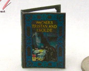 TRISTAN UND ISOLDE Miniatur-Puppenhaus im Maßstab 1:12, lesbar, illustriertes Hardcover-Buch, romantische Geschichte