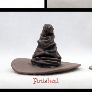 DIY School of Witchcraft and Wizardry SORTING HAT in Miniature 1:12 Scale Black Resin Popular Boy Wizard