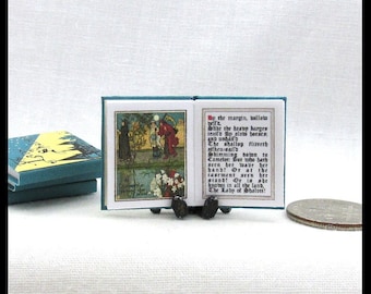 THE LADY Of SHALOTT 1:12 Scale Miniature Illustrated Readable Hard Cover Book