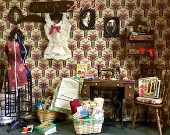 Set Of 4 Miniature Diy Doll House Victorian Dress Packets S1