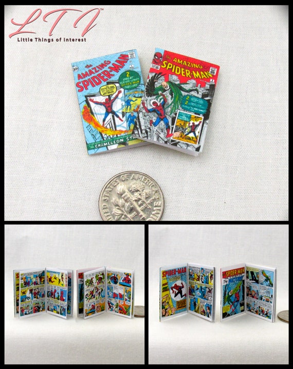 Mini  'SUPERMAN' Comic Dollshouse 1:12 scale OPENING printed PAGES 