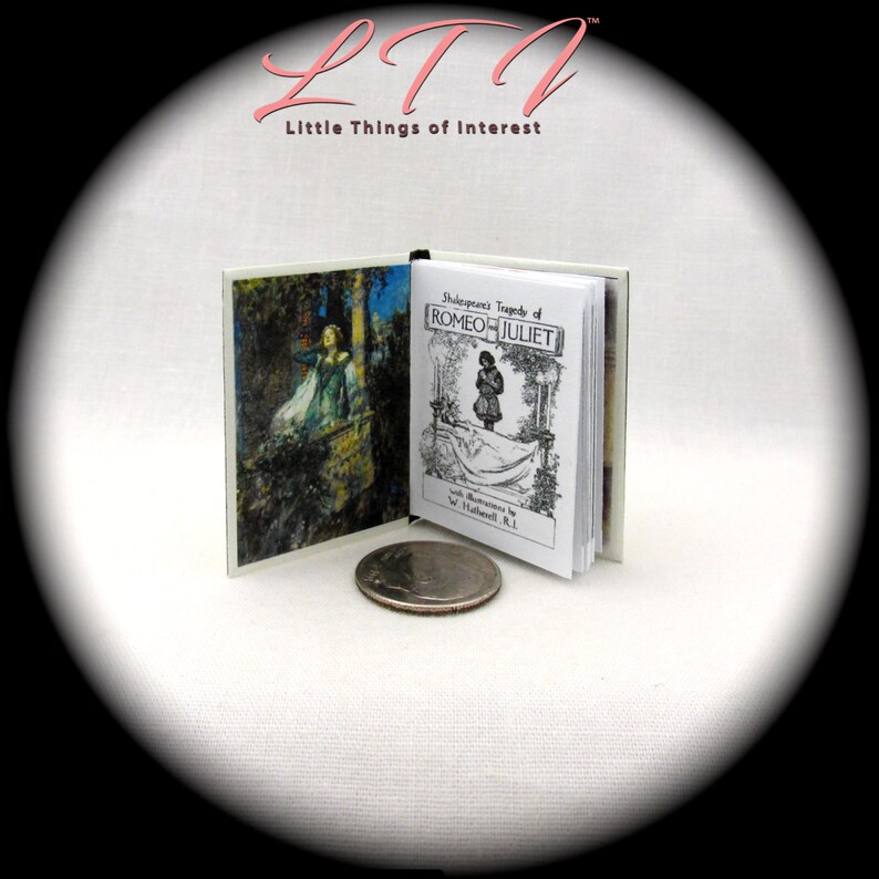 ROMEO AND JULIET 16 Scale Book Readable Illustrated Miniature Etsy