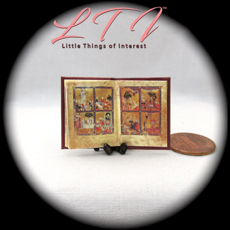 HEBREW GOLDEN HAGGADAH Miniature Book Dollhouse 1:12 Scale Illustrated Book