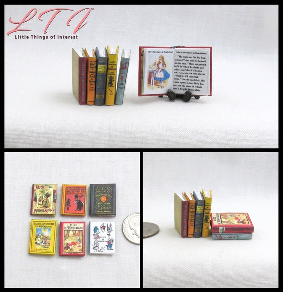 ALICE IN WONDERLAND Books Set 6 Download Pdf Prop Books and | Etsy