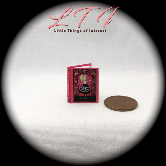 ALICE'S ADVENTURES IN WONDERLAND Miniature Book Dollhouse 1:12 Scale Readable 