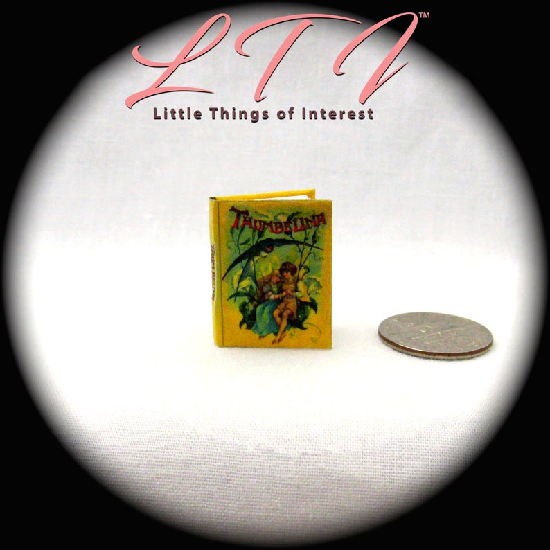 THUMBELINA Miniature Book Dollhouse 1:12 Scale Readable Color Illustrated Book