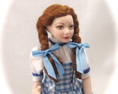 Dorothy Gale OOAK Porcelain Miniature Doll Wizard of Oz 1:12 scale Dollhouse Doll