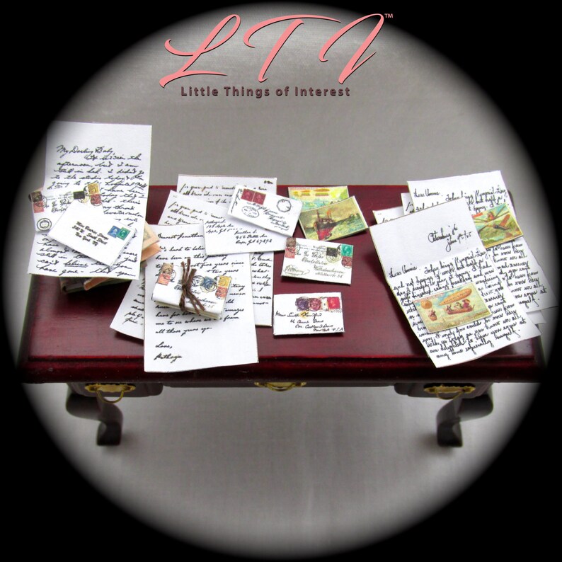 ENVELOPES /& POSTCARDS 1:12 Scale Post Mail Postcard Desk Love Letters Printable Pdf Instant Digital Download Miniature Dollhouse LETTERS